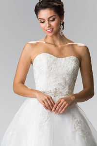 Elizabeth K GL2370 Lace Sweetheart Corset Long Wedding Dress in Ivory - SohoGirl.com