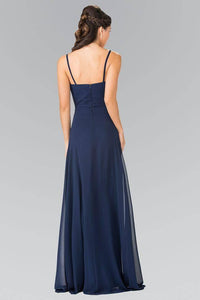 Elizabeth K GL2374 Spaghetti Strap Sweetheart Long Bridesmaids Dress in Navy - SohoGirl.com