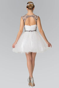 Elizabeth K GS1456 Ruched Sweetheart Short Dress in White - SohoGirl.com