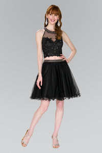Elizabeth K GS2398 Two-Piece Strap-Back Tulle Dress in Black - SohoGirl.com
