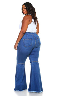 Plus Size Ripped Super Flare Jeans Medium – SohoGirl.com