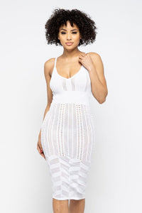 HR. POINTELLE CAMI DRESS - WHITE - SohoGirl.com