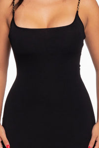 Chanel Chain Tank Slit Dress - Black - SohoGirl.com