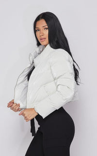 Cropped Puffer Jacket in White - SohoGirl.com