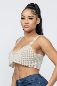 PEARL PULL OVER CROP TOP - IVORY - SohoGirl.com