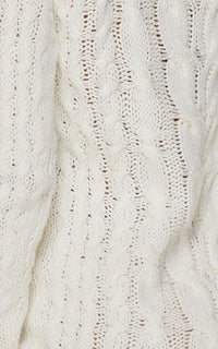 Cable Knit Mini Sweater Dress - Ivory - SohoGirl.com
