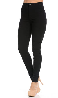 Womens Black High Waisted Skinny Jeans - Black (S-XXXL) –