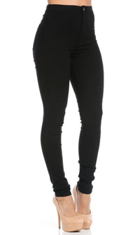 Super High Waisted Stretchy Skinny Jeans ( S-3XL) - Black - SohoGirl.com