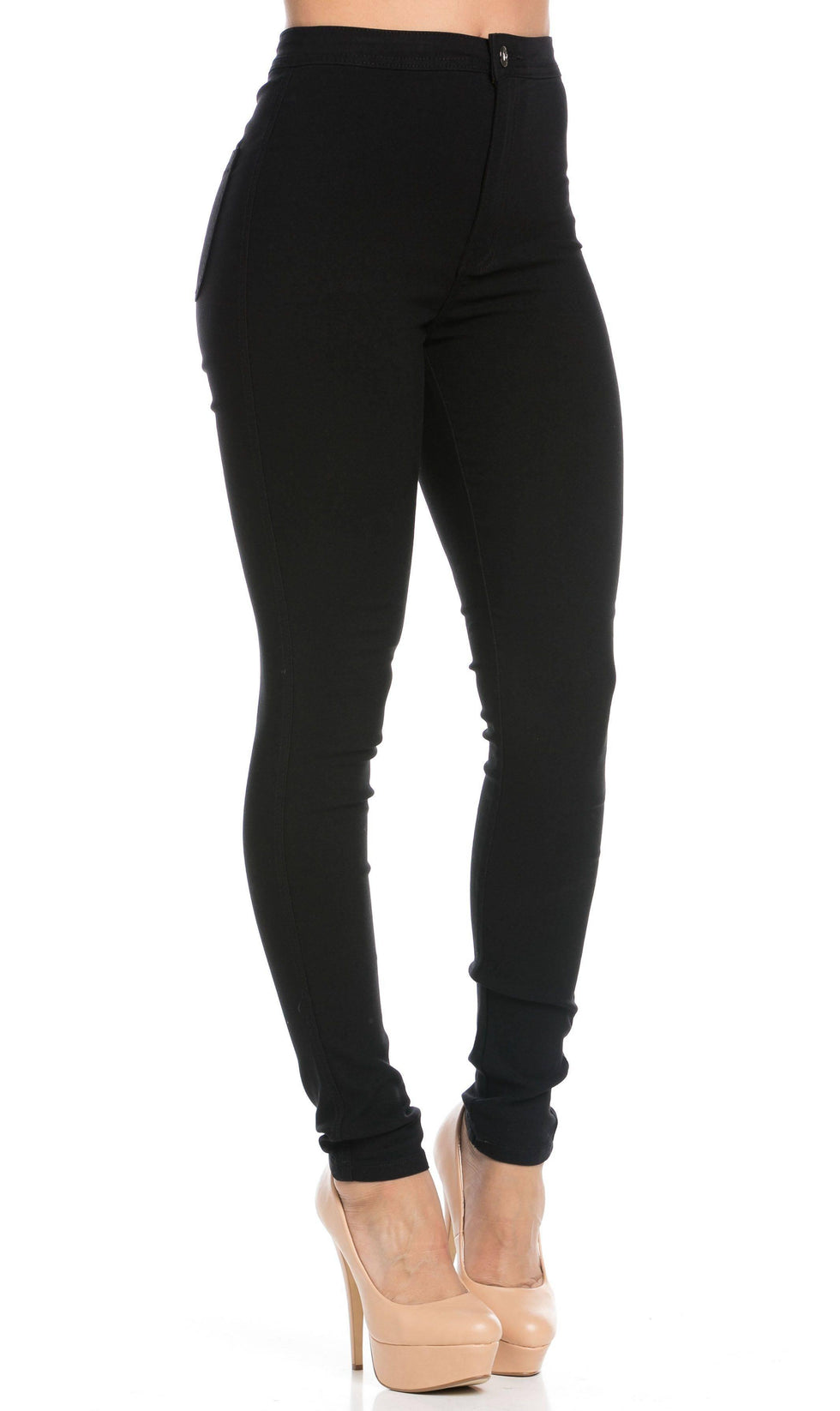 SOHO GLAM Super High Waisted Stretchy Skinny Jeans For Women - Black, Slim Fit With Comfort Fabric