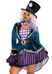 Plus Delightful Hatter Costume - Multicolor - SohoGirl.com
