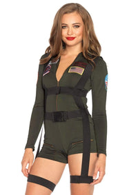 Top Gun Costume Romper - Khaki - SohoGirl.com