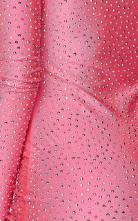 Rhinestone Scoop Neck Long Sleeve Dress - Neon Pink - SohoGirl.com