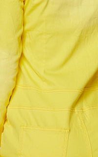 Distressed Long Sleeve Denim Romper - Yellow - SohoGirl.com