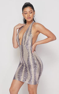 Diamond Pattern Sequin Halter Dress - Silver - SohoGirl.com