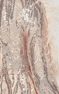 Feathered Sleeve Sequin Dress - Rose Gold - SohoGirl.com