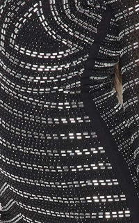Striped Crystal Beaded Dress in Black - SohoGirl.com