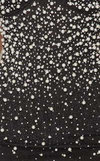 Pearl Beaded Rhinestone Bustier Dress in Black - SohoGirl.com