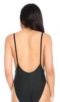 Squad High Cut One Piece Swimsuit in Black (S-XL) - SohoGirl.com