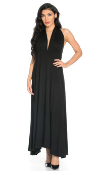 Multiway Slinky Maxi Dress in Black - SohoGirl.com