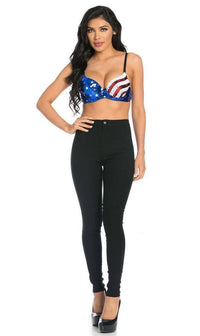 Sequin Patriotic American Flag Bra - SohoGirl.com