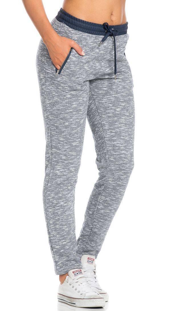 Faux Leather Detail Banded Drawstring Jogger Pants in Navy Blue ...