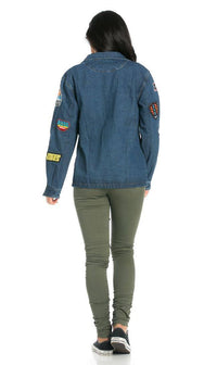 Patched Up Sleeve Denim Jacket - SohoGirl.com