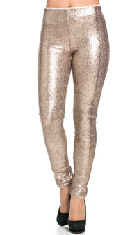 Gold Allover Sequin Party Pants (Plus Sizes Available) - SohoGirl.com