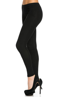 Basic Cotton Leggings in Black (Plus Sizes Available) - SohoGirl.com