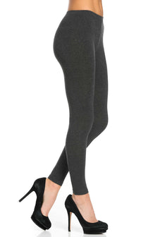 Plus Size Basic Cotton Leggings in Grey - SohoGirl.com