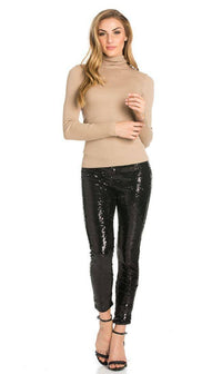 Black Allover Sequin Party Pants - SohoGirl.com