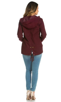 Hooded Parka Coat in Burgundy (Plus Sizes Available S-3XL) - SohoGirl.com