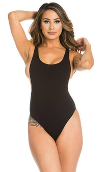 Black Open Side Bodysuit - SohoGirl.com