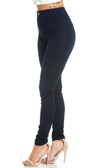 Super High Waisted Stretchy Skinny Jeans (S-3XL) - Dark Denim - SohoGirl.com