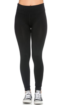 Basic High Waisted Nylon Sport Leggings in Black - SohoGirl.com
