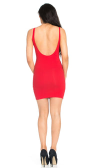 Basic Open Back Tank Dress in Red (S-XL) - SohoGirl.com