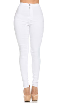 Super High Waisted Stretchy Skinny Jeans (S-3XL) - White - SohoGirl.com