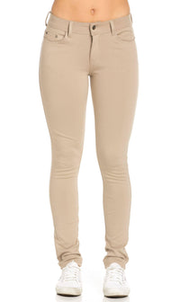 Classic Stretch Knit Skinny School Pants in Khaki (Plus Sizes Available S-3XL) - SohoGirl.com