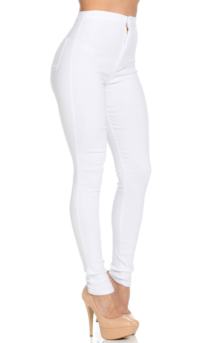 Super High Waisted Stretchy Skinny Jeans (S-3XL) - White – SohoGirl.com