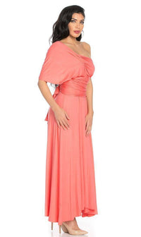 Multiway Slinky Maxi Dress in Pink - SohoGirl.com