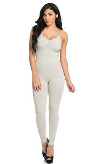 Pinch Front Camisole Unitard in Oatmeal (S-XL) - SohoGirl.com