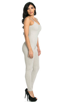 Pinch Front Camisole Unitard in Oatmeal (S-XL) - SohoGirl.com