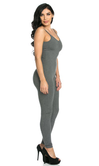 Pinch Front Camisole Unitard in Gray (S-XL) - SohoGirl.com