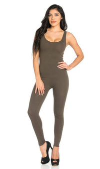 Sleeveless Catsuit in Olive - SohoGirl.com