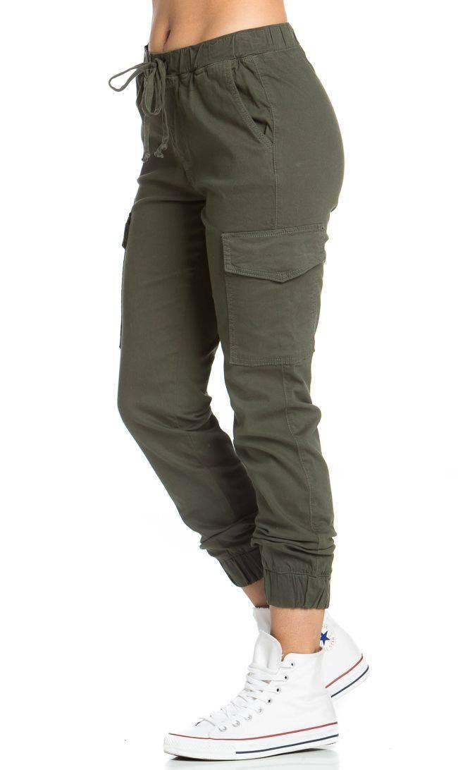 Drawstring Cargo Jogger Pants in Olive – SohoGirl.com