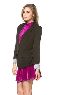Single Button Solid Blazer in Black (Plus Sizes Available) - SohoGirl.com