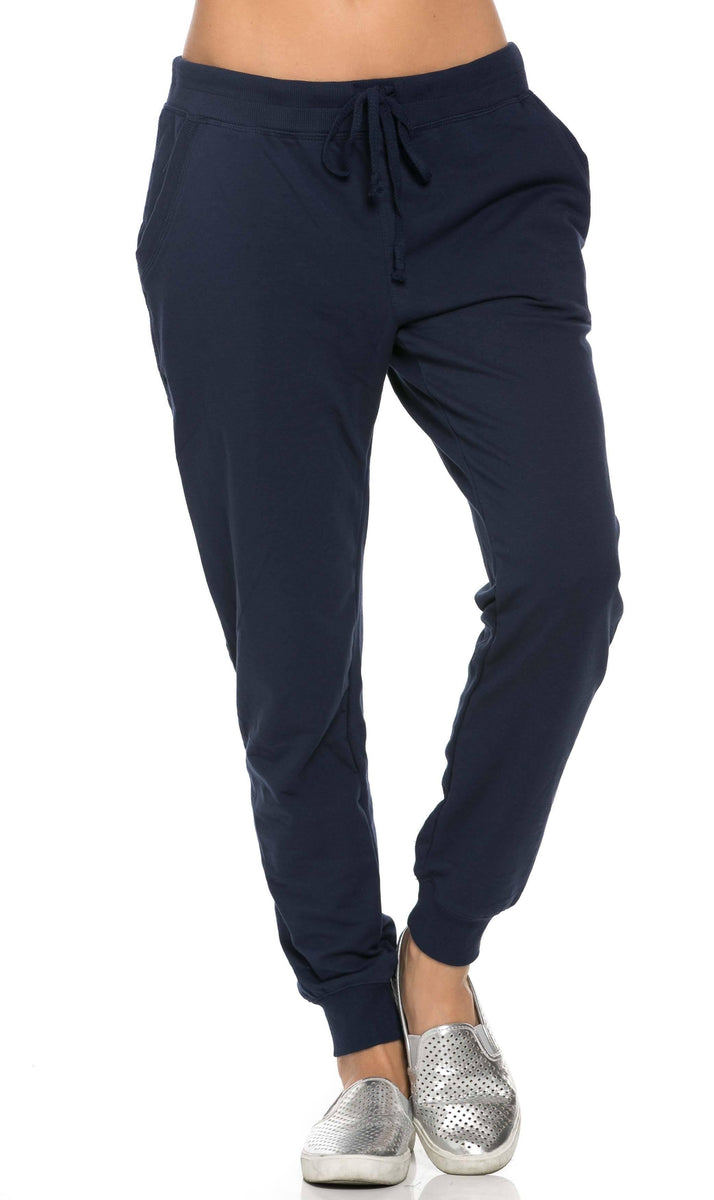 Classic Drawstring Jogger Pants - Navy Blue – SohoGirl.com