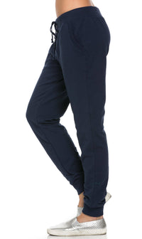 Classic Drawstring Jogger Pants - Navy Blue - SohoGirl.com