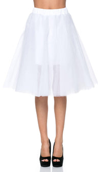 Structured Tulle Midi Skirt in White - SohoGirl.com