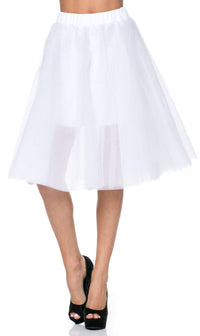 Structured Tulle Midi Skirt in White - SohoGirl.com