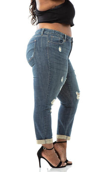 Plus Size Sasha Low rise Skinny Jeans - Dark Denim - SohoGirl.com